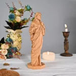 Sacred Heart Jesus Carved Wood Figure, Traditional Style Religious Icon for Home & Chapel Display - Image 5
