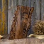 Hand-Carved Owl in Tree Trunk Wall Art, Rustic Nature-Inspired Wooden Animal Carving Decor - Image 2