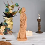 Sacred Heart Jesus Carved Wood Figure, Traditional Style Religious Icon for Home & Chapel Display - Image 3