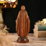 Virgin Mary Wood Statue, Graceful Carved Holy Figure for Chapel Decor,Blessed Sacred Art Collections - Image 3