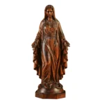 Virgin Mary Wood Statue, Graceful Carved Holy Figure for Chapel Decor,Blessed Sacred Art Collections