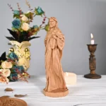 Sacred Heart Jesus Carved Wood Figure, Traditional Style Religious Icon for Home & Chapel Display - Image 2