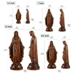 Virgin Mary Wood Statue, Graceful Carved Holy Figure for Chapel Decor,Blessed Sacred Art Collections - Image 6