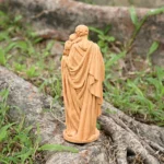 St. Joseph with Child Wood Statue, Artisan Carved Catholic Figure for Devotional Display & Collectors - Image 4
