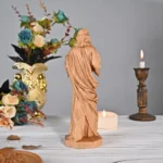 Sacred Heart Jesus Carved Wood Figure, Traditional Style Religious Icon for Home & Chapel Display - Image 4