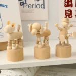 Wooden Crafts Eco-friendly Engraved DIY Animal Design Schima Superba Natural Wood Color for Kindergarten Desktop and Home Decor - Image 3