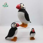 Custom Eco-Friendly Hand Carved Puffin Bird Wooden Craft Tabletop Decor Painted Technique - Image 2