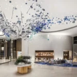 ANNO High End Modern Decorative Blue Glass Art Chandelier Custom Pendant for Hotel Room