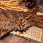 American Flag with Bald Eagle Wood Wall Art, Patriotic 3D Carved Wooden Decor for Home & Office, Tabletop Arrangement - Image 5