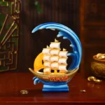 Smooth Sailing Epoxy Resin Sculpted Ornaments Handicrafts Lights High-End Office Decor Housewarming Gifts