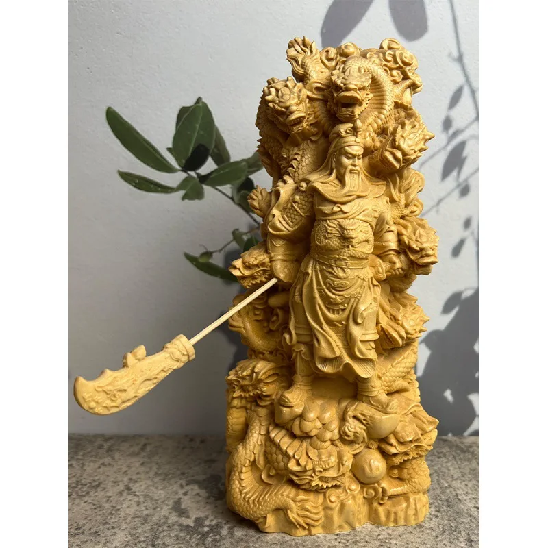 H20b00f93522a4d0e91bf18202ebc917d4.webp Juniper Kowloon Guan Yu Dragon Fine Wood Carving Living Room Ornament Crafts - Image 1