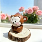 Wooden Handmade Carved Cute Monkey Crafts Desktop Ornaments, Home Garden Decorations, Gifts and Souvenirs Can Be Customized