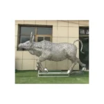 Hot Selling Large Outdoor Sculpture Metal Crafts Stainless Steel Hollow Bull Statue - Image 6