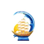 Smooth Sailing Epoxy Resin Sculpted Ornaments Handicrafts Lights High-End Office Decor Housewarming Gifts - Image 5