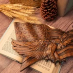 American Flag with Bald Eagle Wood Wall Art, Patriotic 3D Carved Wooden Decor for Home & Office, Tabletop Arrangement - Image 6