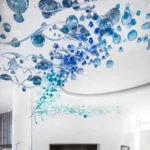 ANNO High End Modern Decorative Blue Glass Art Chandelier Custom Pendant for Hotel Room - Image 4