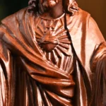 Vintage Wood Carving Heart of Jesus Hand Carved Tabletop Ornament Our Lord Jesus Sacred Heart - Image 6
