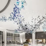 ANNO High End Modern Decorative Blue Glass Art Chandelier Custom Pendant for Hotel Room - Image 5