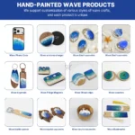 Epoxy Resin Ocean Craft with Sea Creatures & Turtle Unique Resin Wood Pieces Perfect Home Decor & Christmas Gift - Image 5