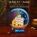 Smooth Sailing Epoxy Resin Sculpted Ornaments Handicrafts Lights High-End Office Decor Housewarming Gifts - Image 2