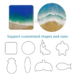 Epoxy Resin Ocean Craft with Sea Creatures & Turtle Unique Resin Wood Pieces Perfect Home Decor & Christmas Gift - Image 3