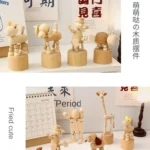 Wooden Crafts Eco-friendly Engraved DIY Animal Design Schima Superba Natural Wood Color for Kindergarten Desktop and Home Decor - Image 2
