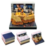 3D Magic Castle Memo Pad with LED Light, Handcrafted Paper Art Desk Decoration, Unique Gift for Office Home & Fantasy Lovers